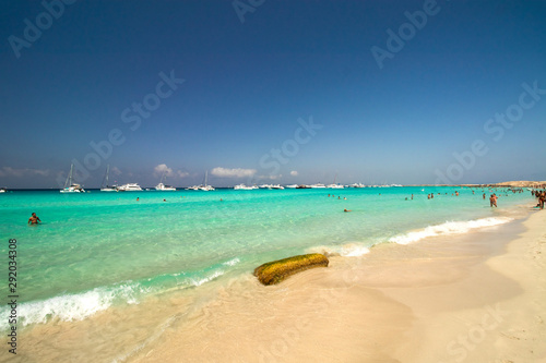 beach and tropical sea from island formentera