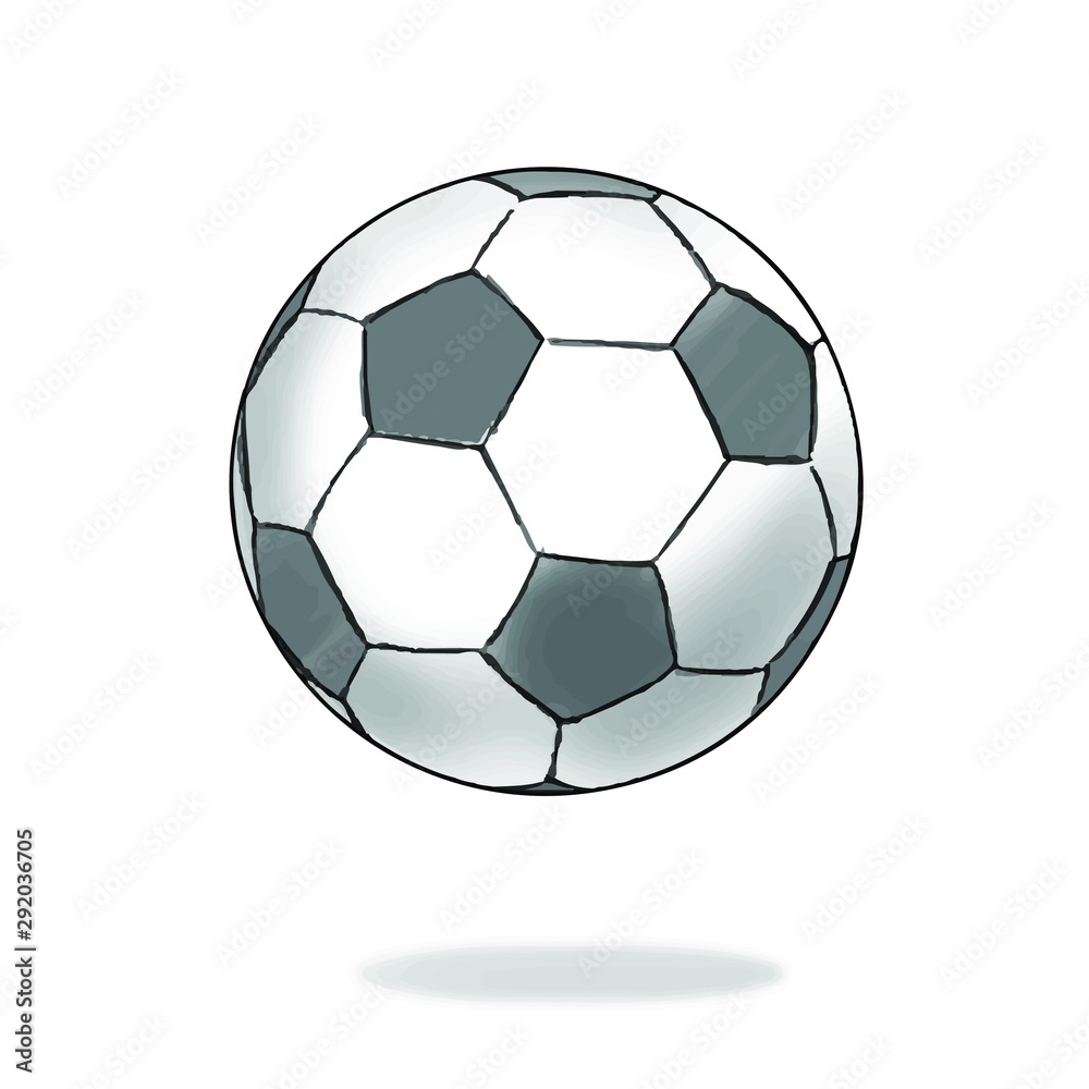 Hand drawn football ball, sketch style. Isolated white background. Hand drawn football ball, sketch style. Isolated white background.
