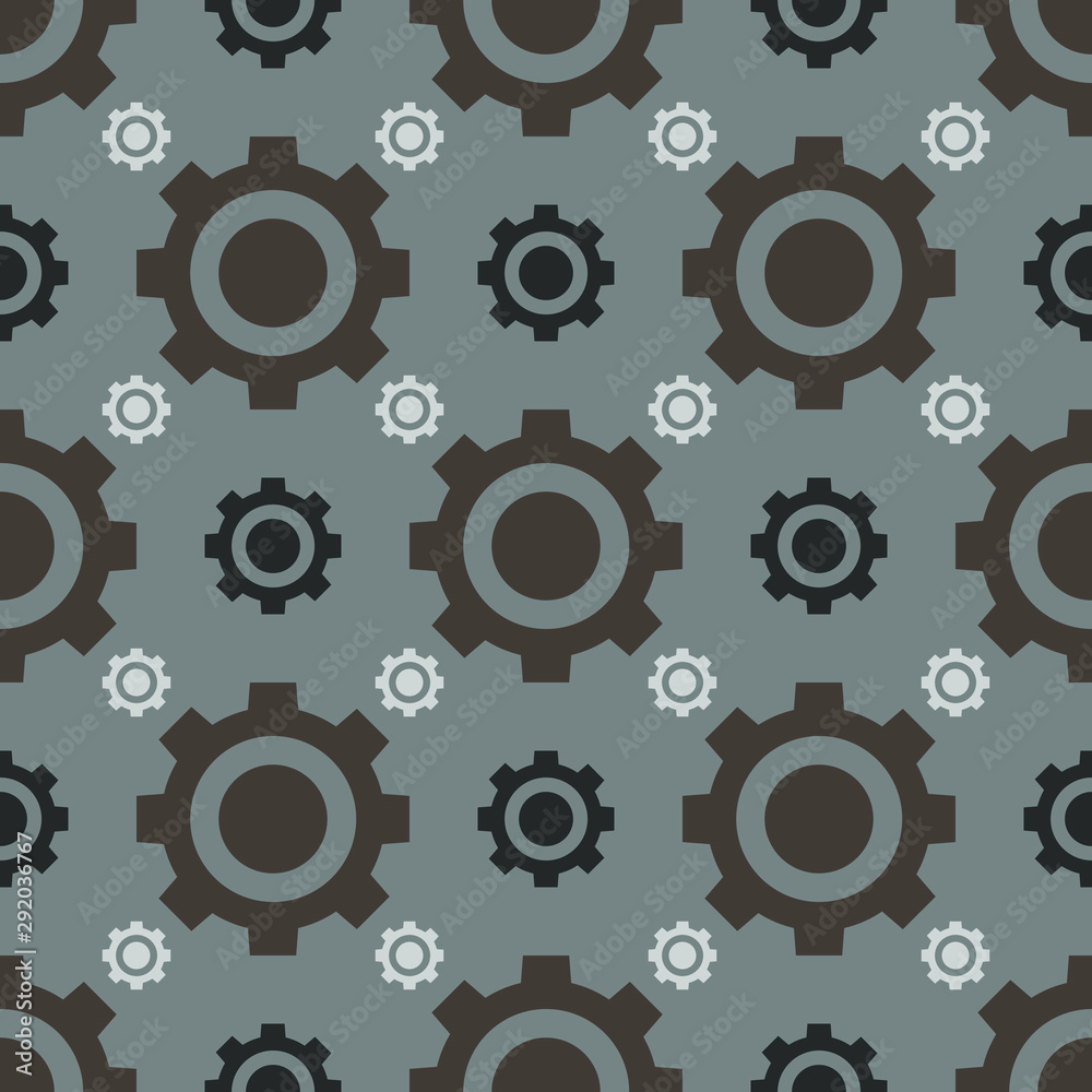 seamless gray background with different gears