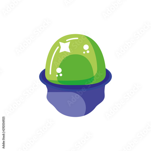 witch crystal ball on white background