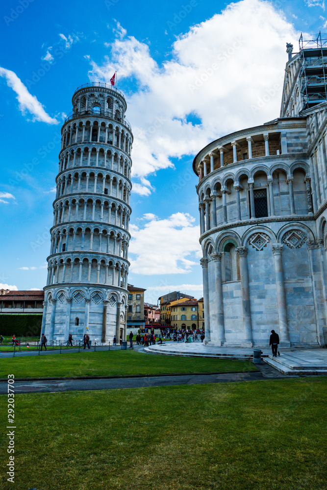 The Tower of Pisa (Torre di Pisa ) is the campanile, or freestanding bell tower, of the cathedral of the Italian city of Pisa, known worldwide for its nearly four-degree lean.