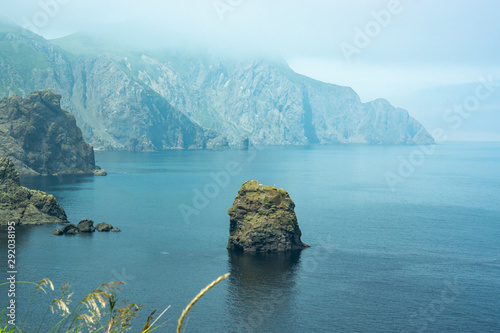 rock in the ocean (kuril islands)