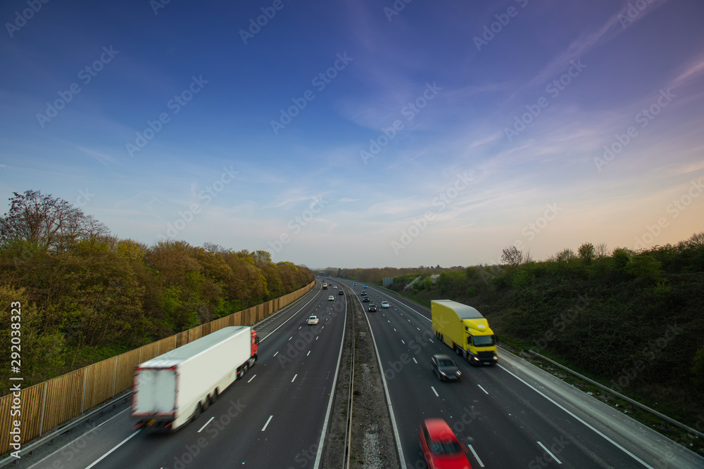 Traffic Lorry on Motorway