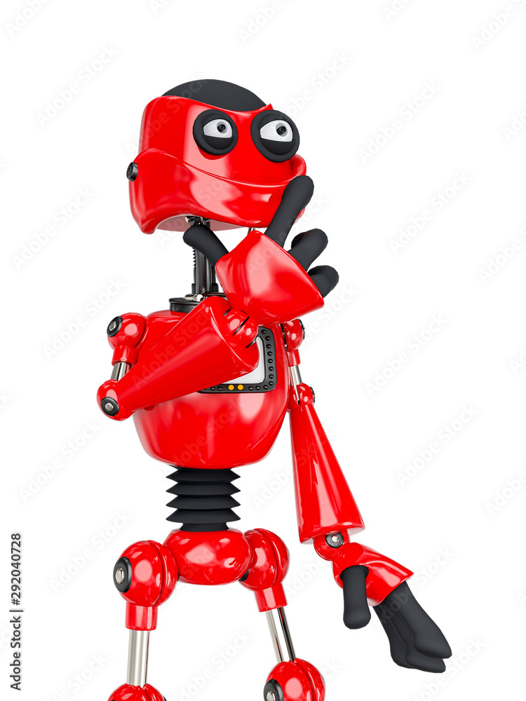 Fototapeta premium robot cartoon thinking about