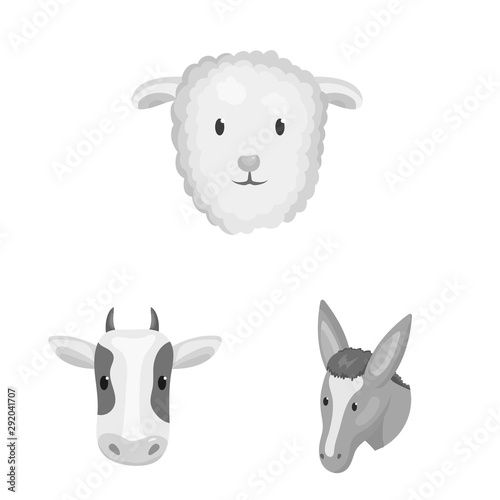 Isolated object of countryside and homestead symbol. Set of countryside and breeding stock vector illustration.