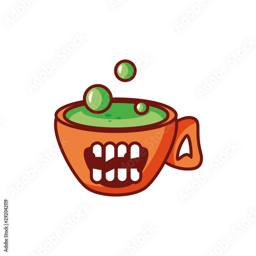 potion bubbly of witch on white background