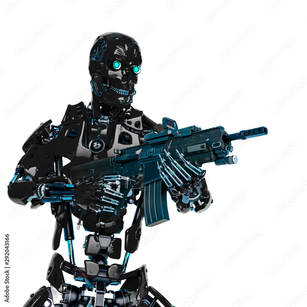 android holding a rifle android holding a rifle