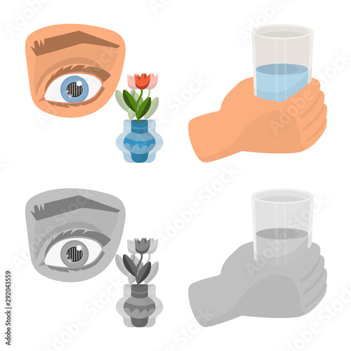 Vector design of diet and treatment symbol. Set of diet and medicine vector icon for stock.