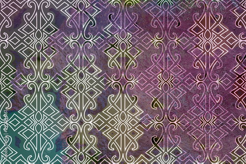 purple colorful Victorian Era pattern