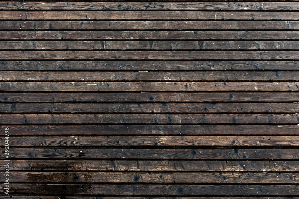 Obraz premium Wall of old wooden plank boards. Wooden material texture surface