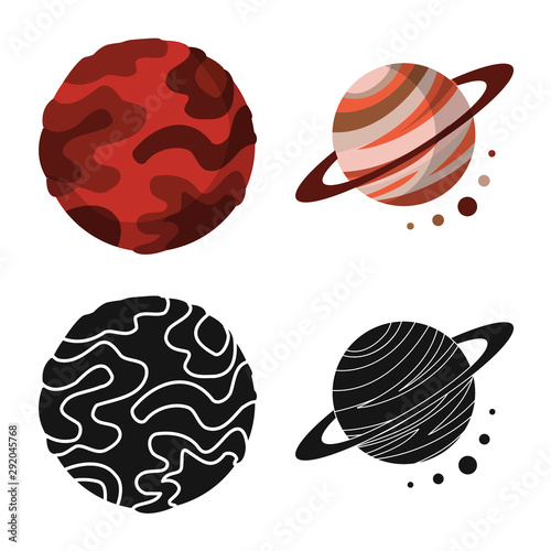 Vector illustration of astronomy and technology icon. Set of astronomy and sky vector icon for stock. © pandavector