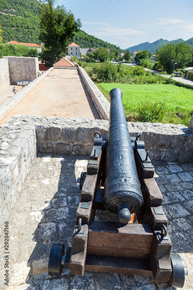 Old town of Ston with walls of fortification, Croatia