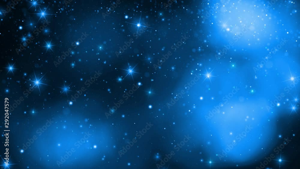 Starry New Year night sky with sparkles. Copy space animation background.