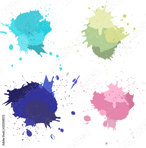 drops of paint and stains, ink blots. Vector ink texture. photo