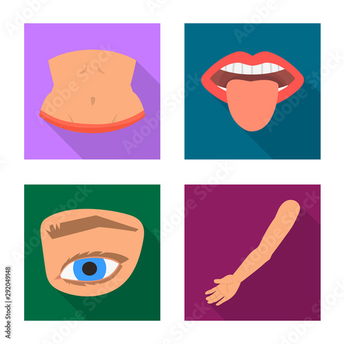 Isolated object of body and part icon. Set of body and anatomy vector icon for stock.