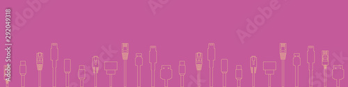 Modern Cables Line Drawing Vector