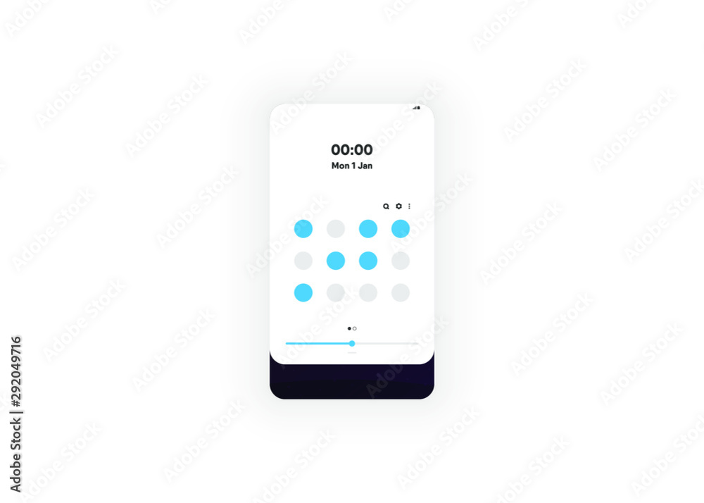 Drop Down Panel Notification Smartphone Phone User Interface User Experience UI Template Vector Illustration