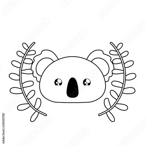 cute head of koala animal baby kawaii