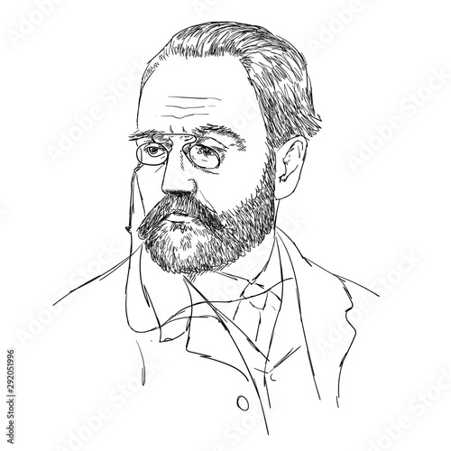 Emile Zola, vintage engraved illustration