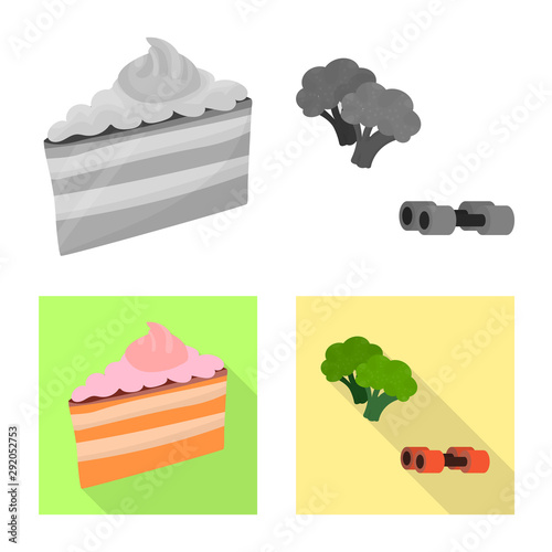 Vector design of diet and treatment sign. Collection of diet and medicine vector icon for stock.