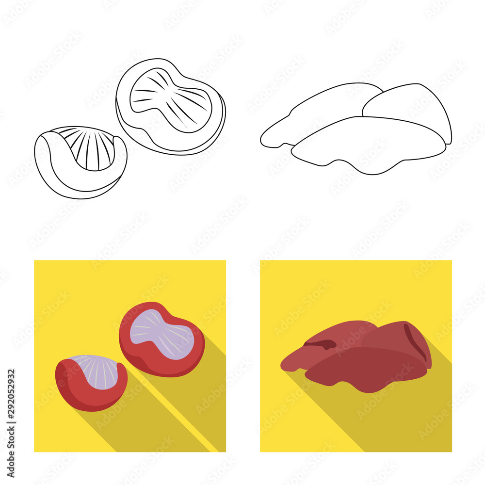 Vector illustration of product and poultry sign. Collection of product and agriculture vector icon for stock.