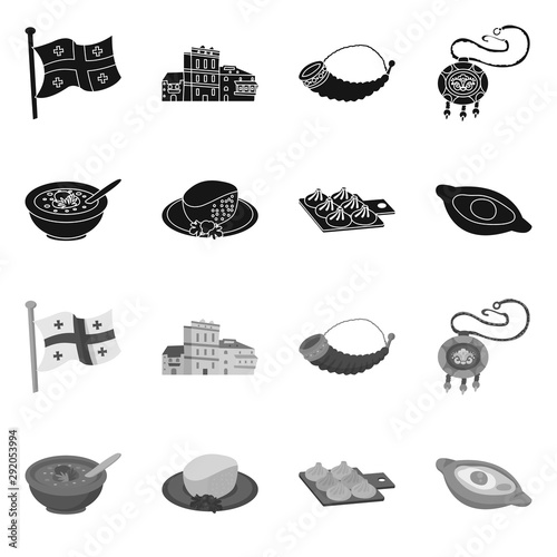 Isolated object of culture and sightseeing sign. Set of culture and originality vector icon for stock.