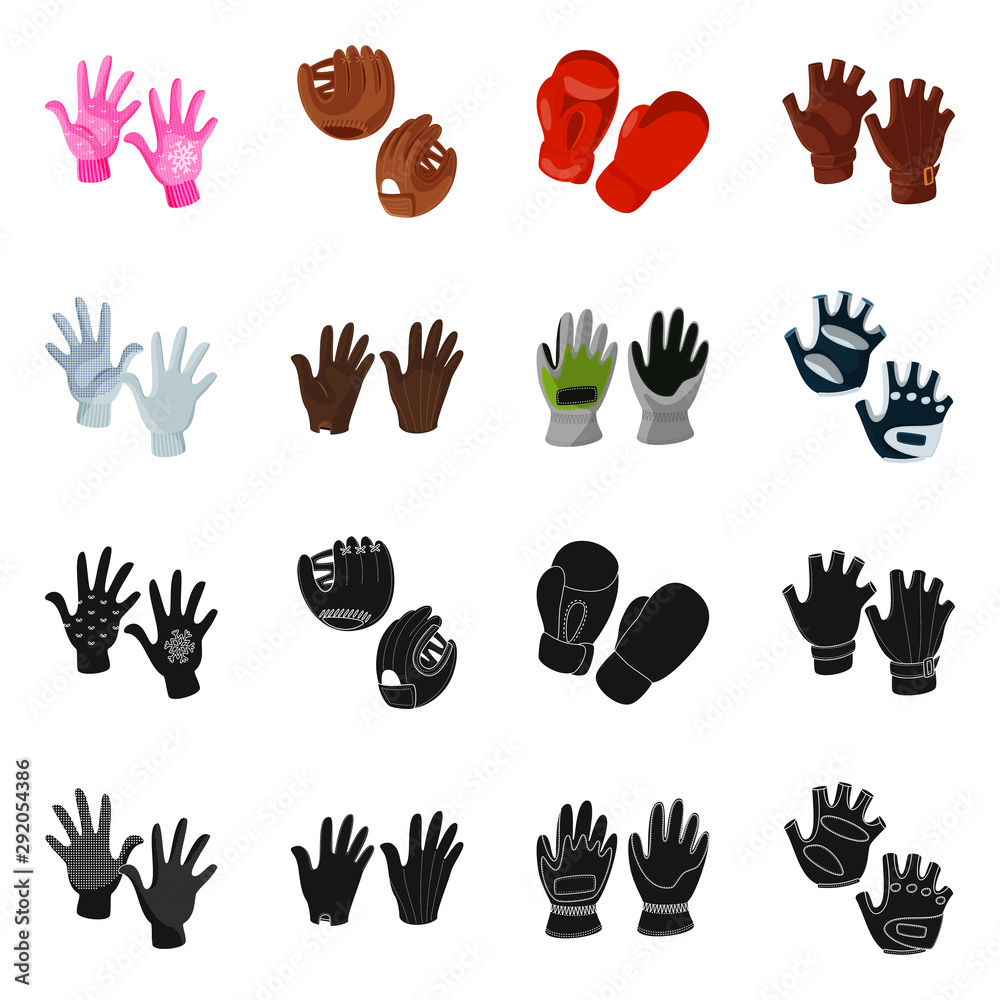Vector illustration of silhouette and safety icon. Collection of silhouette and comfort stock symbol for web.