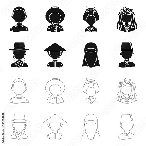 Isolated object of imitator and resident sign. Set of imitator and culture vector icon for stock.