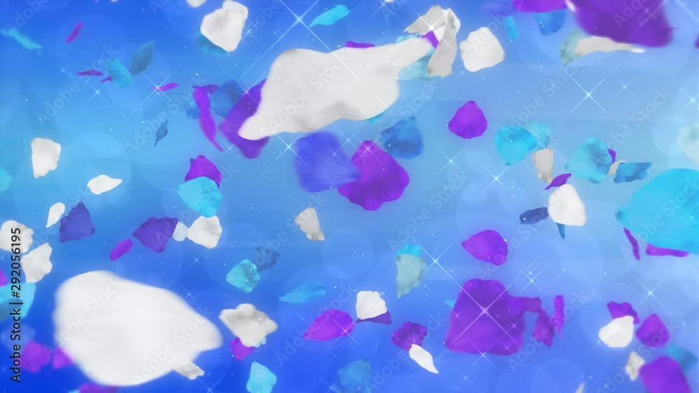 custom made wallpaper toronto digital横切る光と青いフラワーシャワー/青背景