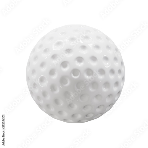 White golf ball isolated on white background. minimal sport idea. 3D render.