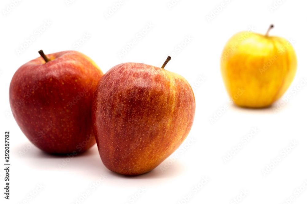 seperation concept with different colored apples seperation concept with different colored apples