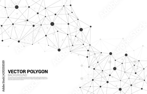 Network Connecting dot polygon background. Concept of Network Business, technology, Data and chemical. Dot connect line abstract background represent futuristic network and data transformation