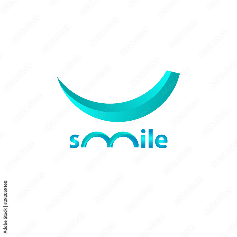 Naklejka premium smile logo blue design vector template illustration