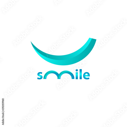 smile logo blue design vector template illustration