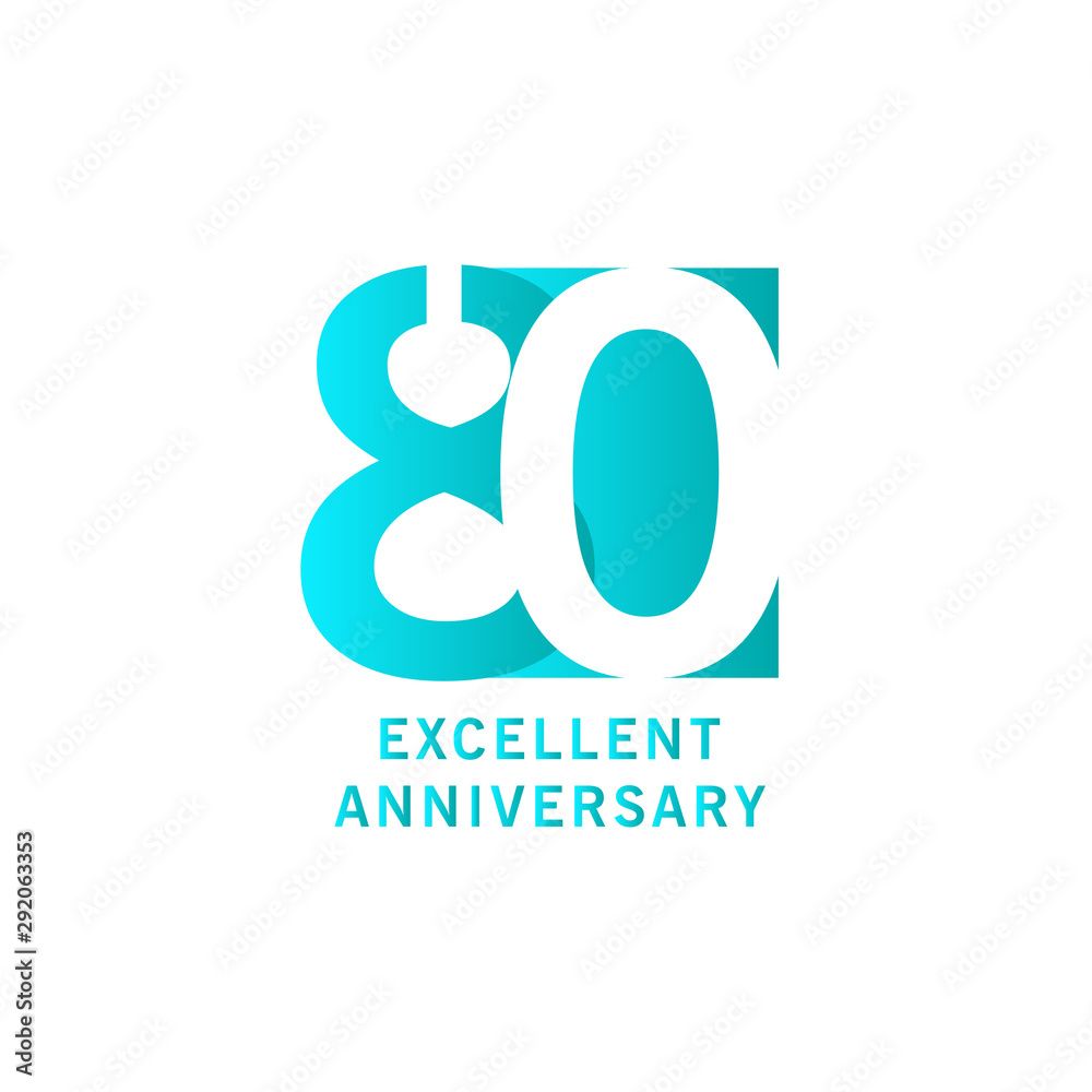 Fototapeta premium 80 Years Excellent Anniversary Vector Template Design illustration