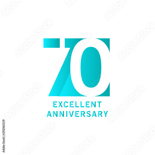 70 Years Excellent Anniversary Vector Template Design illustration