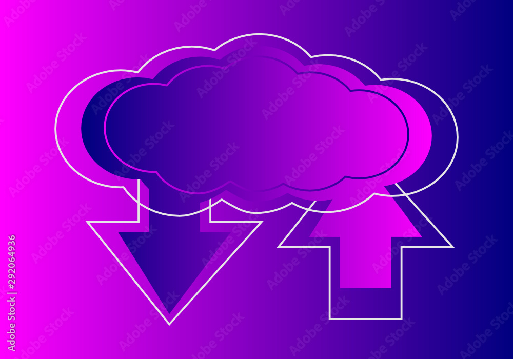 abstract purple background with cloud storage computing concept