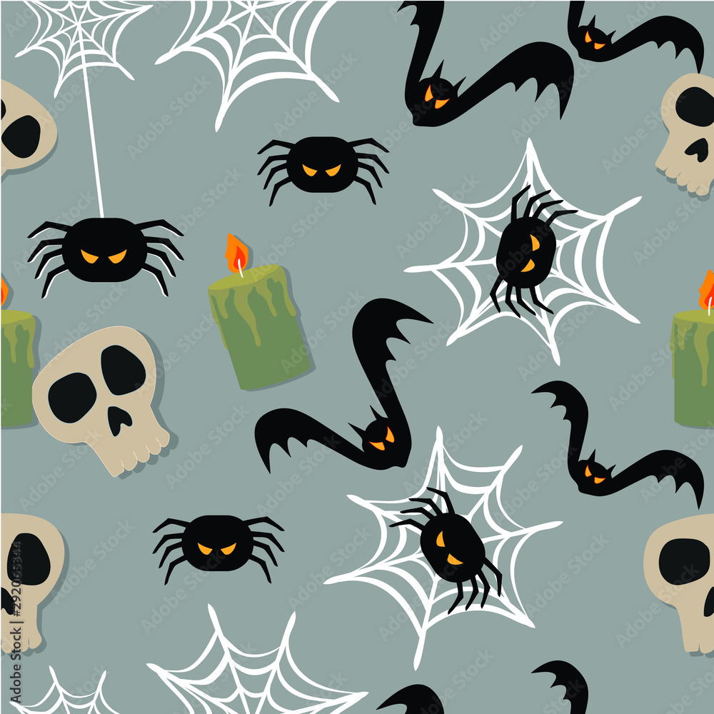 halloween seamless pattern with bats and spiders halloween seamless pattern with bats and spiders