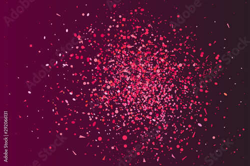 Confetti on dark background. Bright explosion. Holiday texture with colorful glitters. Print for banners, posters and flyers. Doodle for your business