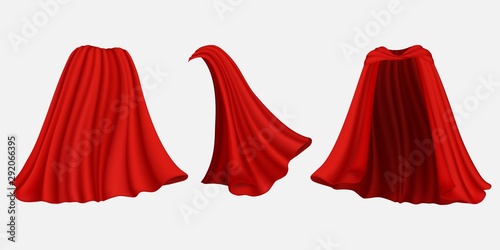 Superhero red silk cloak, vector isolated illustration photo