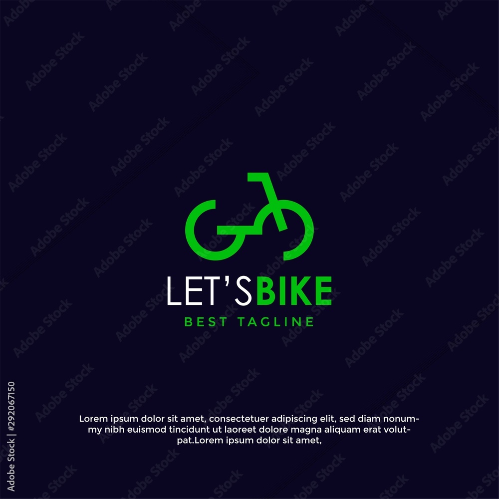 Bicycle logo design template, bike community logo design