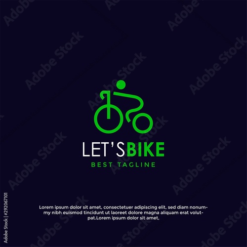 Bicycle logo design template, bike community logo design