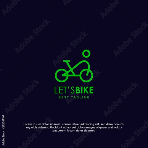 Bicycle logo design template, bike community logo design