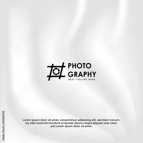 Hastag Camera photography logo icon vector template