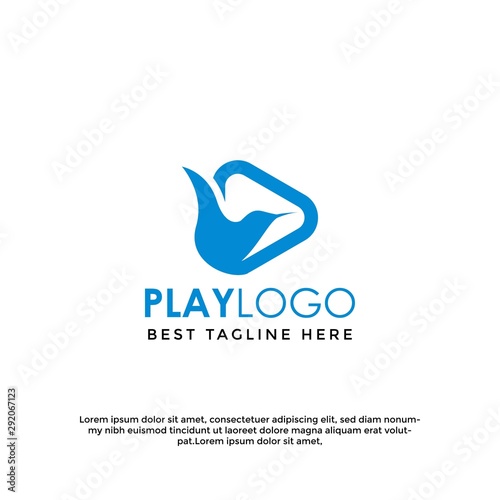 Modern play logo icon graphic template