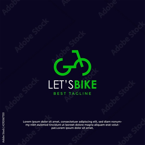 Bicycle logo design template, bike community logo design