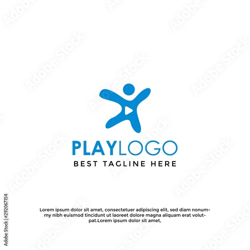 Modern play logo icon graphic template