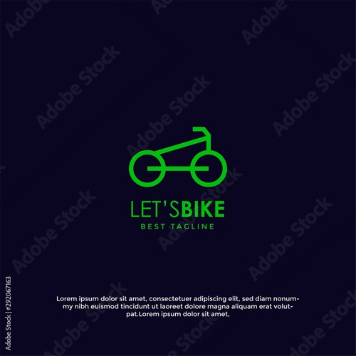 Bicycle logo design template, bike community logo design