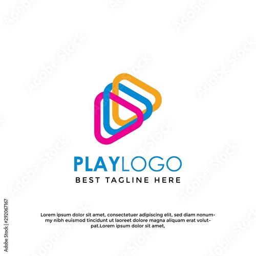 Modern play logo icon graphic template