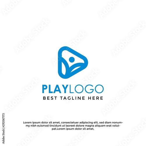 Modern play logo icon graphic template